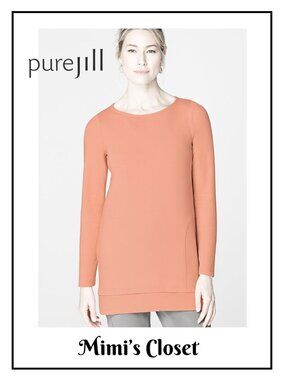 J.JILL PureJill Harmony Rib-Trimmed Prima Cotton Blend Tunic w/Pockets - Size XL